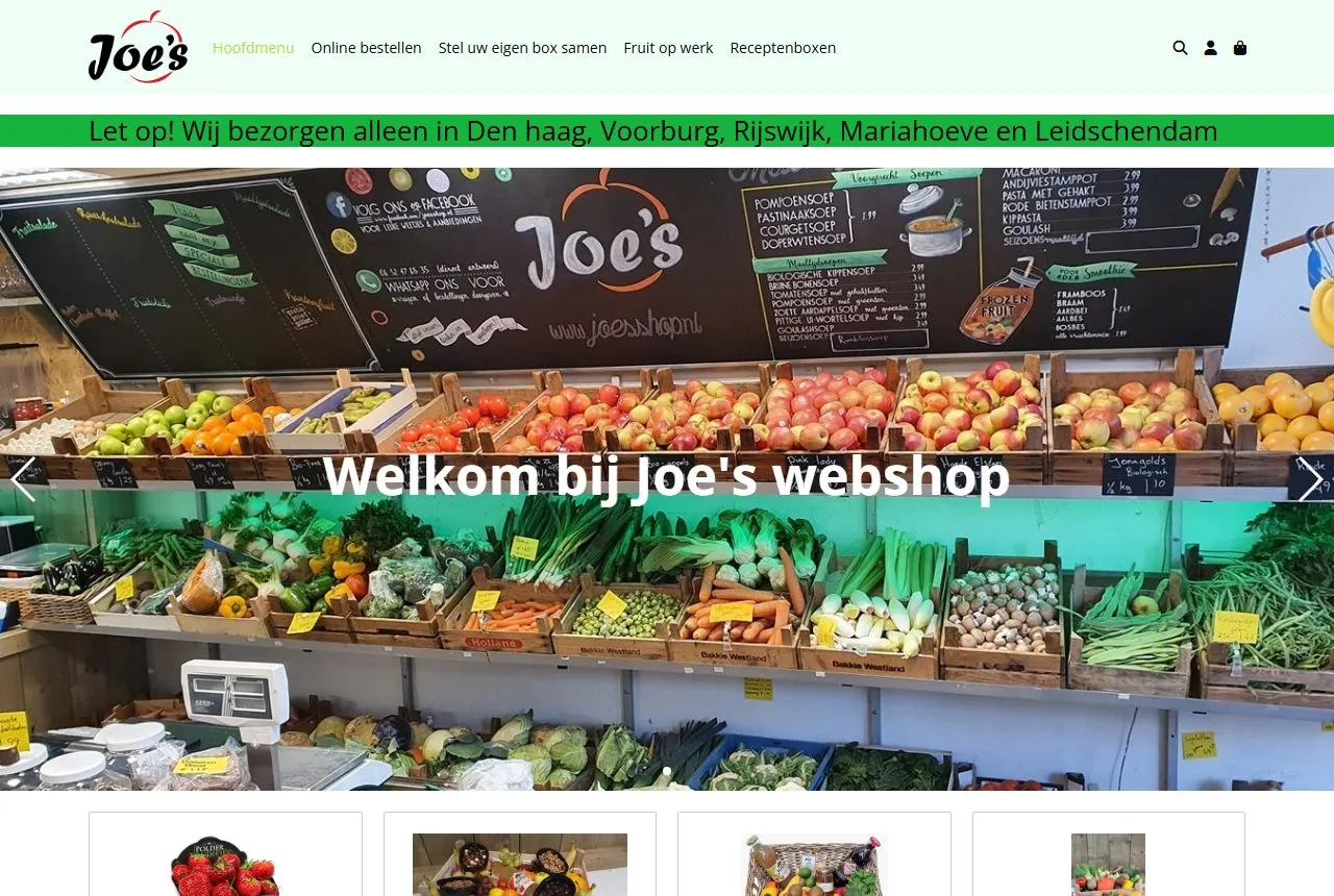 Hun oude site: Joe’s Groente en Fruit