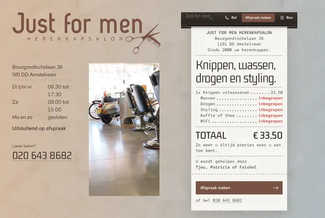 Concept: Barbershop Just for Men, Amstelveen